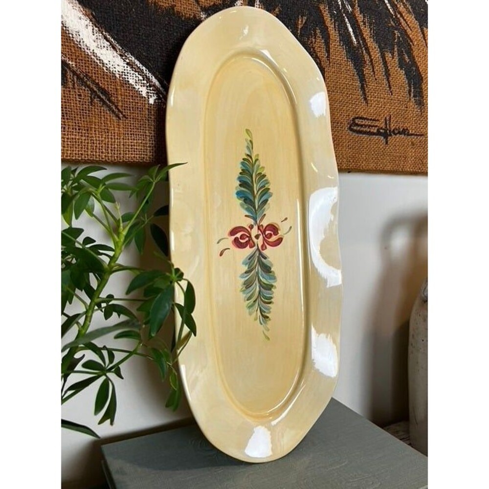 ✨ Southern Living At Home Ceramic Yellow Oval Ovenware Serving Platter ✨